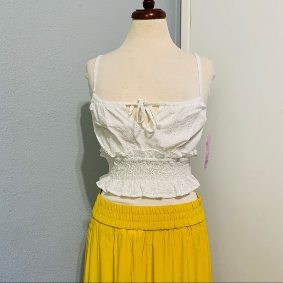 Wild Fable Women White Embroidery Crop Top Size Small 100% Cotton - Picture 3 of 9